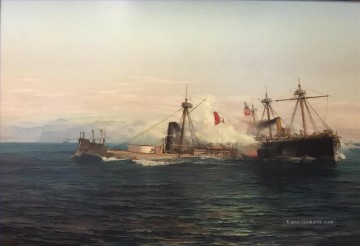 Cambate Naval de Angamos Seeschlacht Ölgemälde